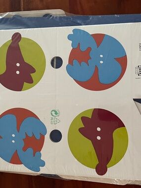 NEW IKEA Kids 4 Drawers Office sToys Blue Maroon Animal Organizer